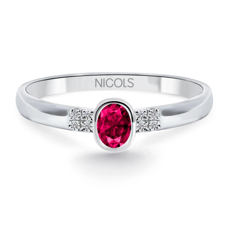Ruby Anniversary Ring DIAMOND COLOR - Ruby Rings