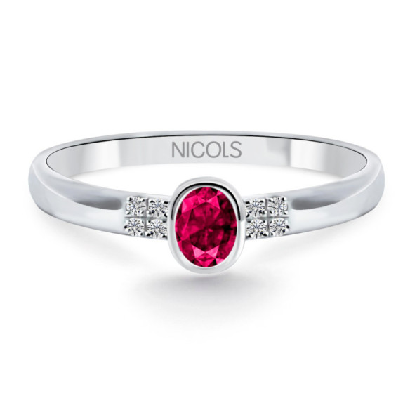 Ruby Anniversary Ring DIAMOND COLOR - Ruby Rings