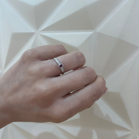 Ruby Anniversary Ring DIAMOND COLOR - Ruby Rings
