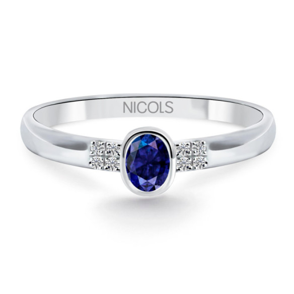 Diamante anniversario Sapphire Ring - Anelli zaffiro