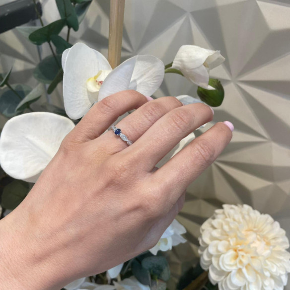 Anillo Zafiro Azul Wave - disegni vintage