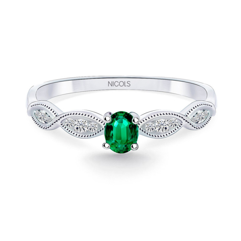 Anillo Esmeralda Wave - diseños vintage