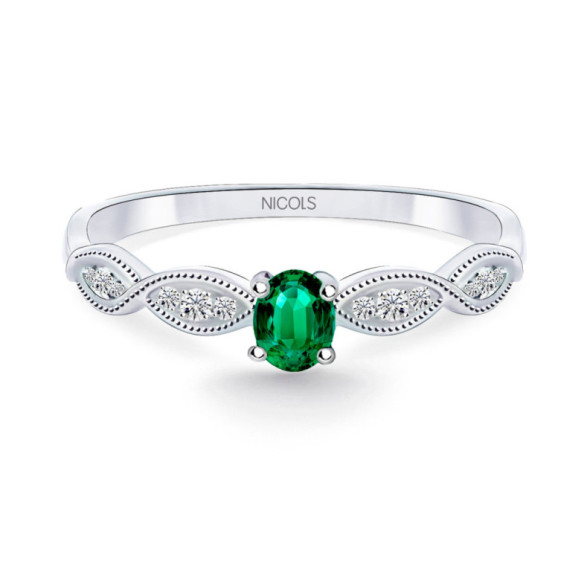 Anillo Esmeralda Wave - diseños vintage