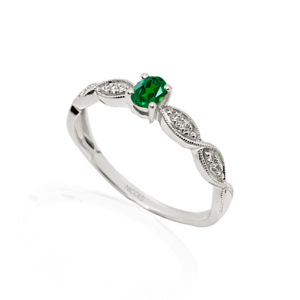 Anillo Esmeralda Wave - diseños vintage