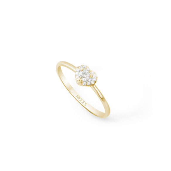 Gold-Liebes-Herz-Ring - Herzschnitt