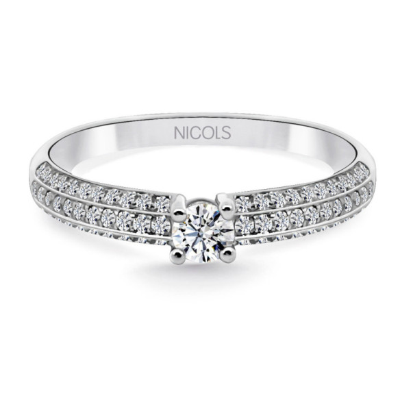 Anello Grace in oro bianco con diamanti - Alleanze luminose