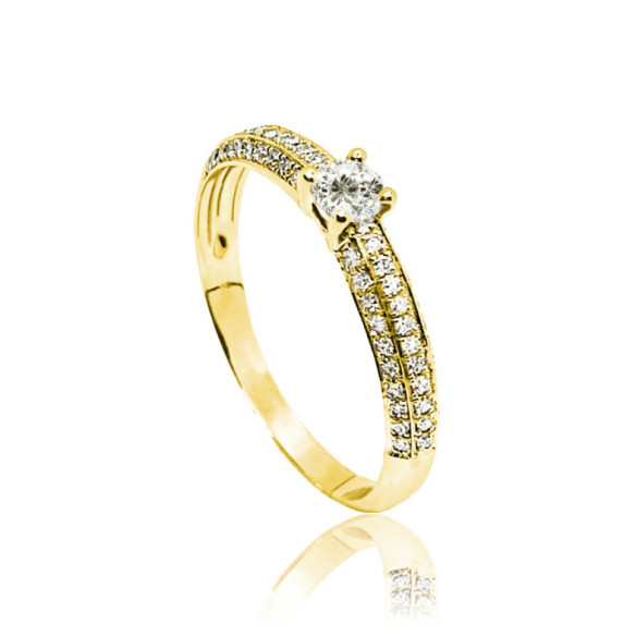 Yellow gold grace diamond ring - Brillante