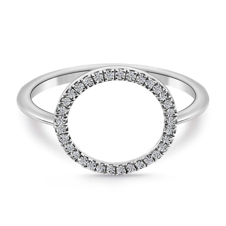 Anillo Oro Aro Mini Details - Talla Brillante