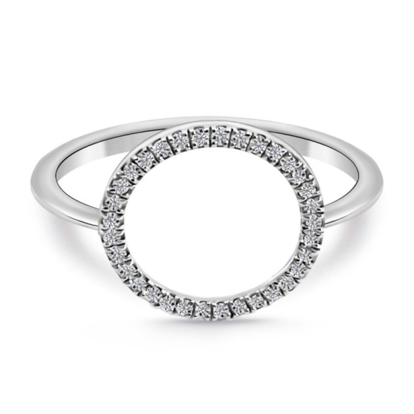 Anillo Oro Aro Mini Details - Talla Brillante
