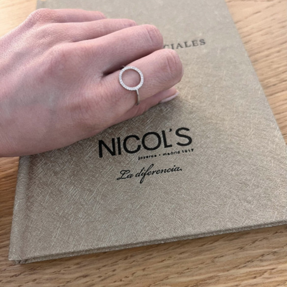 Anillo Oro Aro Mini Details - Talla Brillante