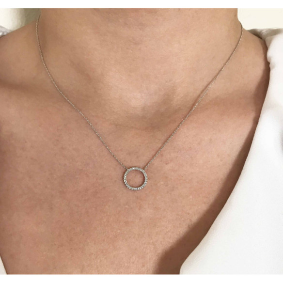 Collar Oro Aro Mini Details - Collares de Diamantes