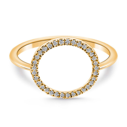 Gold ring CIRCLE MINI DETAILS - Diamond Rings