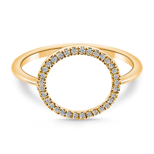 Anillo Oro Circulo Mini Details - Bagues de diamant