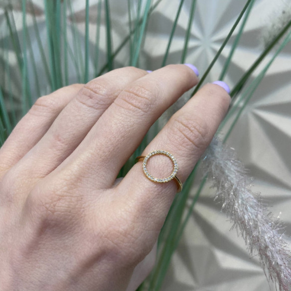 Anillo Oro Circulo Mini Details - Anillos de Diamantes