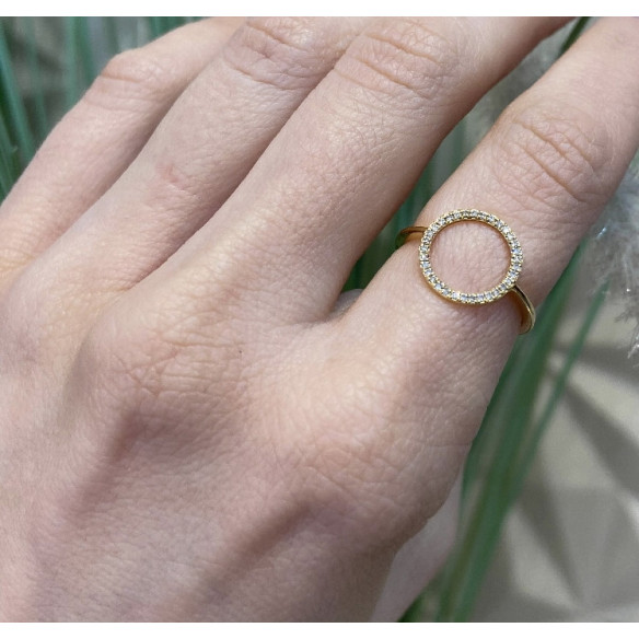 Gold ring CIRCLE MINI DETAILS - Diamond Rings