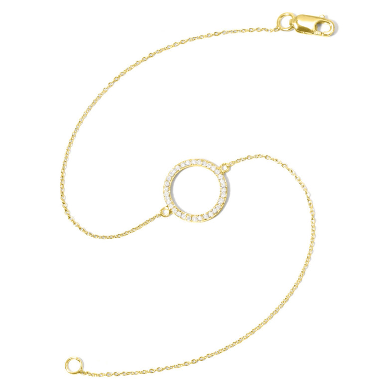 Pulseira Argola Mini Detalhes Dourada - Pulseiras de diamante