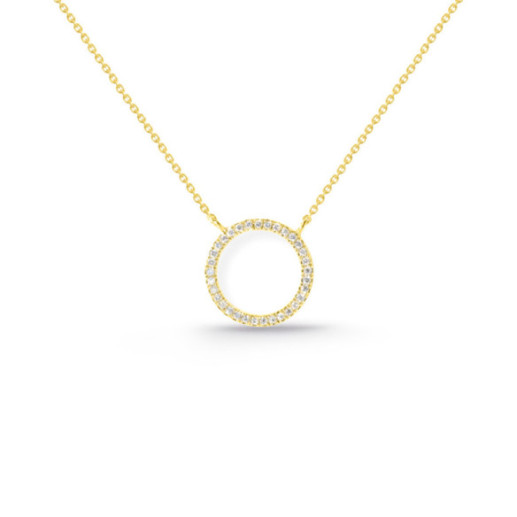 Gold Halskette Aro Mini Details - Diamant Halsketten
