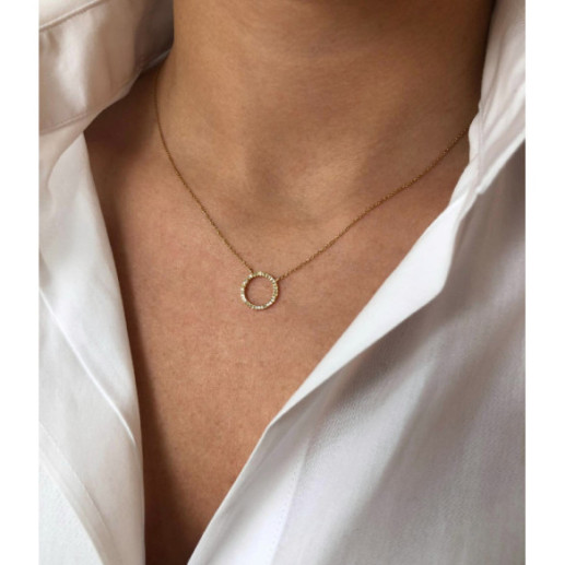 Gold Halskette Aro Mini Details - Diamant Halsketten 2