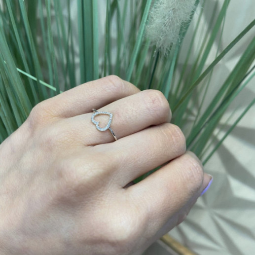 Gold ring LOVE HEART - Heart Cut 2