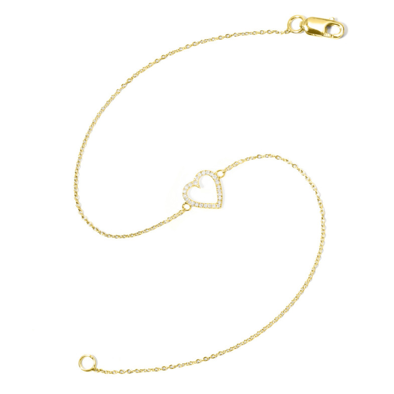 Pulseira Coração Amor Dourada - Pulseiras de diamante