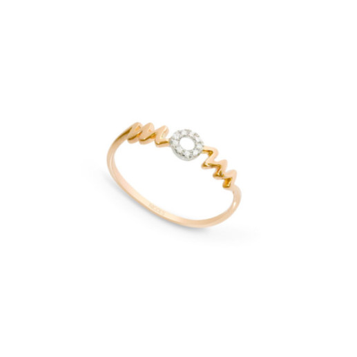 Gold ring MAMA MOM MINI DETAILS - Brilliant Cut