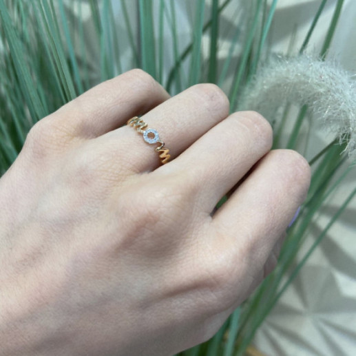 Anillo Oro Mom Mama Mini Details - Talla Brillante 2