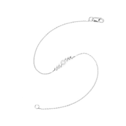 Bracciale in oro Mamma bianca Mamma Mini dettagli - Bracciali diamantati