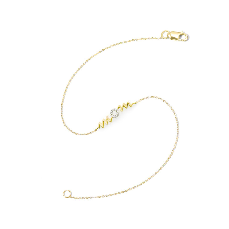 Pulsera Oro Mom Mama Mini Details - Bracelets de diamant