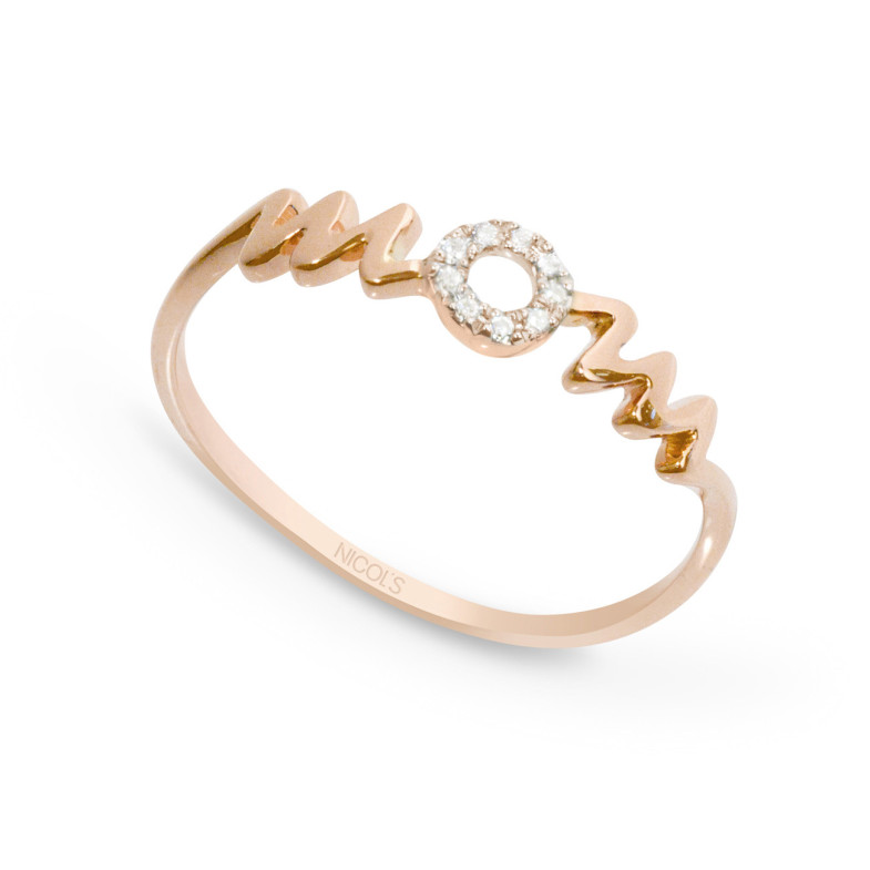 Anillo Oro Mom Mama Mini Details - Anillos de Diamantes