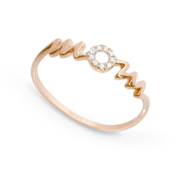 Gold ring MAMA MOM MINI DETAILS - Diamond Rings