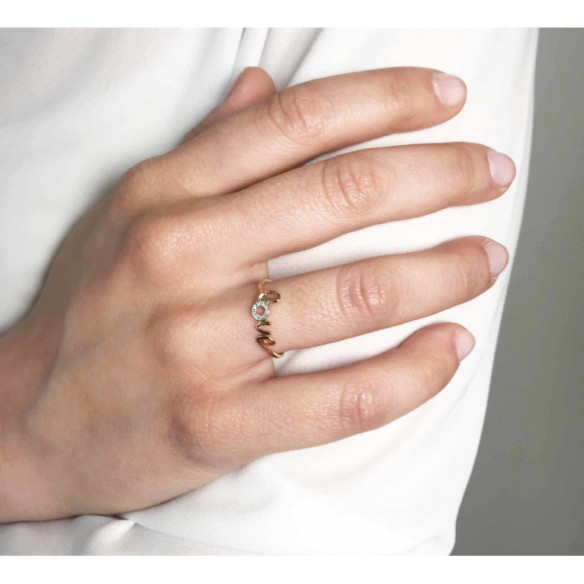 Anello in oro Love Mini Dettagli - Brillante