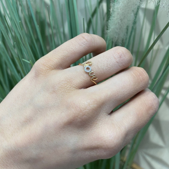 Anillo Oro Love Mini Details - Talla Brillante