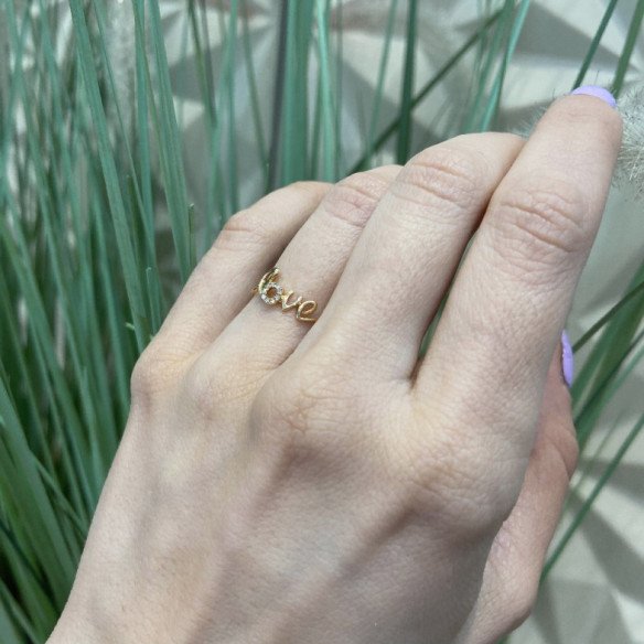 Anillo Oro Love Mini Details - Talla Brillante