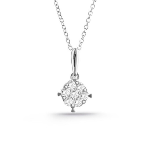 Colar Diamante Gardenia 0.10 Ouro Branco - Pingentes de diamantes