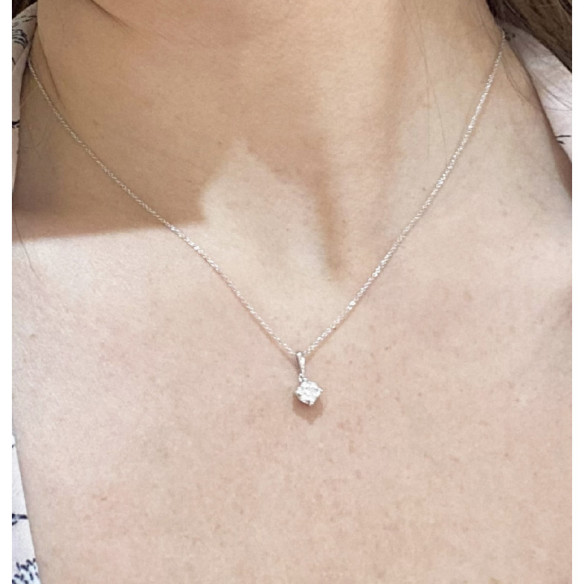Colar Diamante Gardenia 0.10 Ouro Branco - Pingentes de diamantes