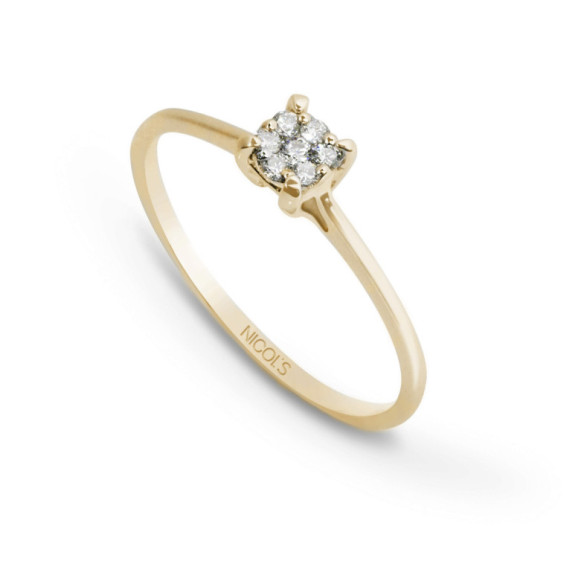 Anillo Diamantes Gardenia 0.10 Oro Amarillo - diseños actuales