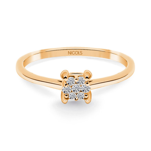 Gardenia Diamond Ring 0,10 Pink Gold - Diamantringe