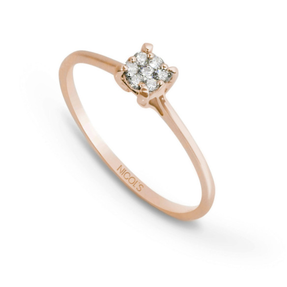 Anillo Diamantes Gardenia 0.10 Oro rosa - Anillos de Diamantes