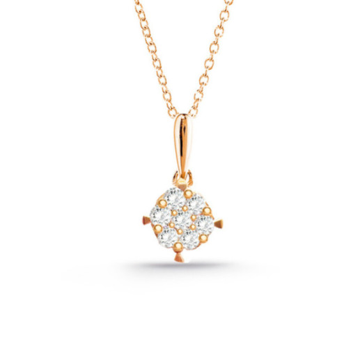 Collar Diamantes Gardenia 0.10 Oro Rosa - Pendentifs de diamant