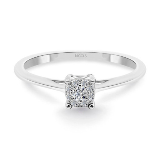 Anillo Oro Diamantes Rosetón Detail - Génial