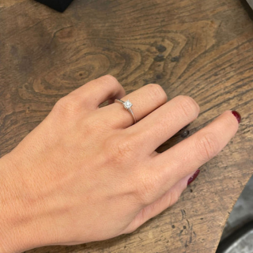 Oro anello Diamanti Roseton Dettagli - Brillante 2