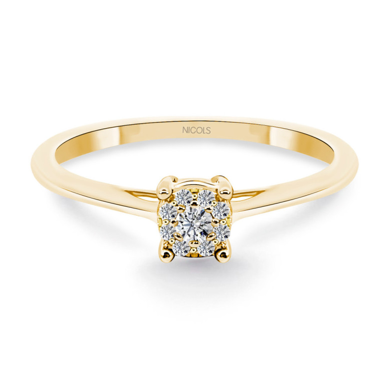 Gold Diamond Ring Rosette DETAIL - Diamond Rings