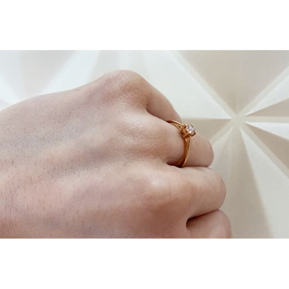 Anillo Oro Diamantes Rosetón Detail - Bagues de diamant