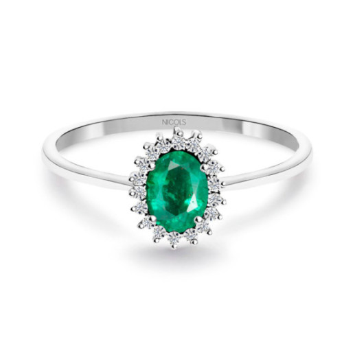 Anello Smeraldo 0,50 Diamanti Caramella - ANELLI