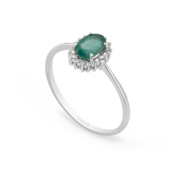 Anillo Esmeralda 0.50 Diamantes Candy - LES ANNEAUX
