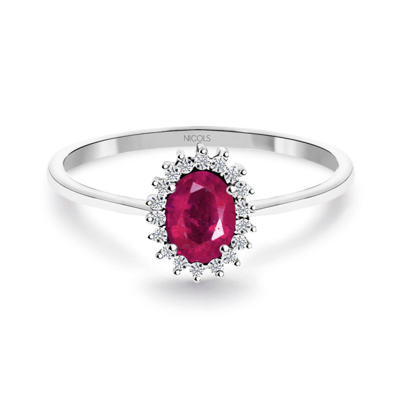 Anel Rubí 0.50 Diamantes doces - ANéIS