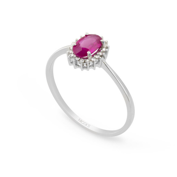 Anillo Rubí 0.50 Diamantes Candy - LES ANNEAUX