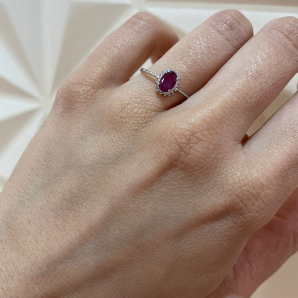 Anel Rubí 0.50 Diamantes doces - ANéIS