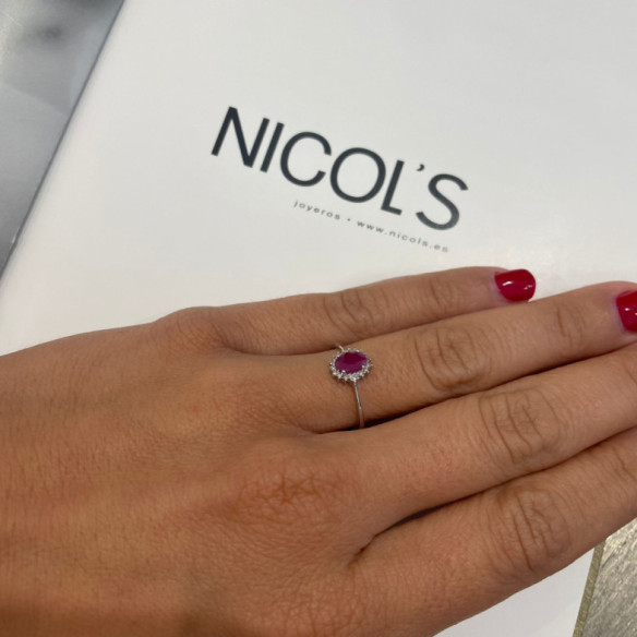Anillo Rubí 0.50 Diamantes Candy - LES ANNEAUX