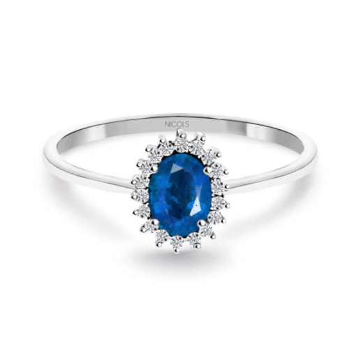 Anillo Zafiro 0.50 Diamantes Candy - Anillos de Zafiro